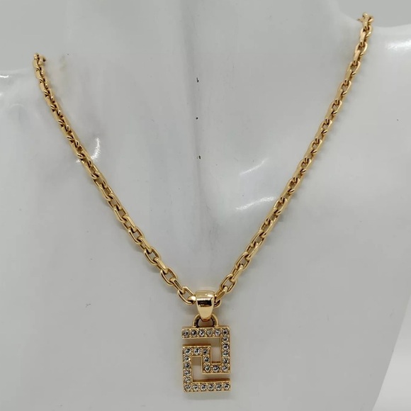 Auth Versace Greca Greek Necklace - Picture 3 of 10